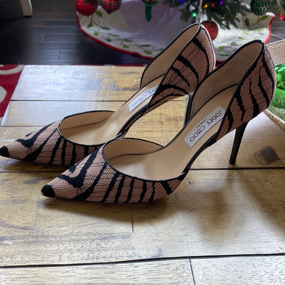 Jimmy Choo Black and Tan shoes